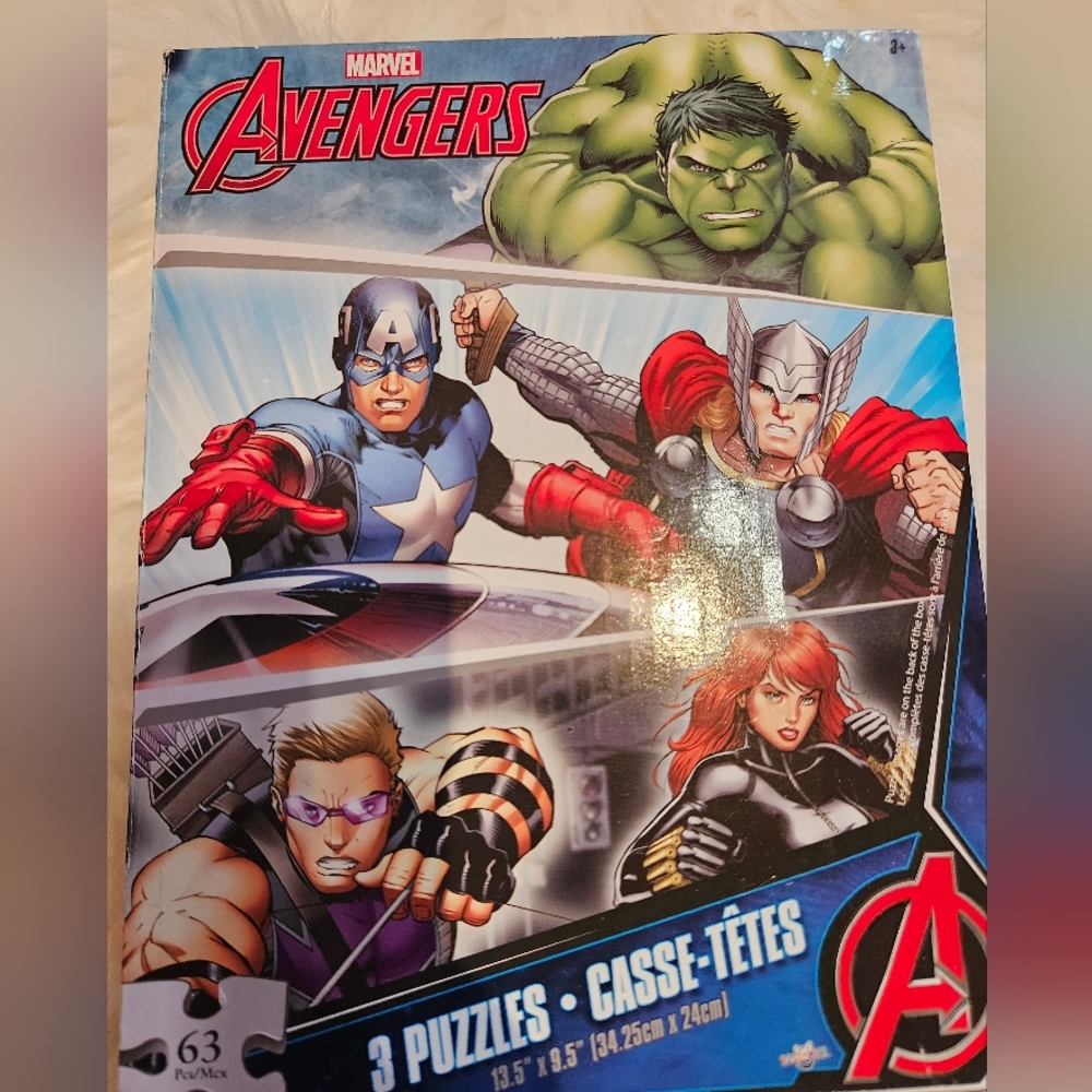 3 in 1 Avengers puzzle (63 pieces)